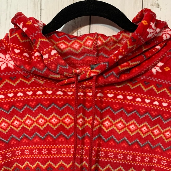 Ambrielle tunic hoodie velour holiday snowflake - Picture 2 of 5